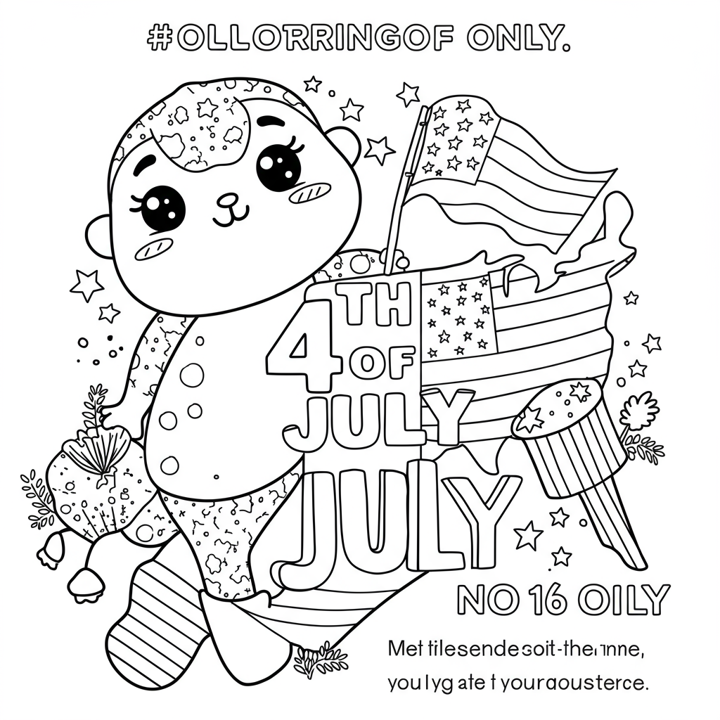 4th of july cute coloring page