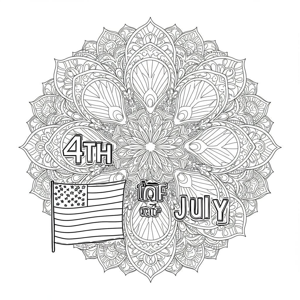 4th of july mandala coloring page