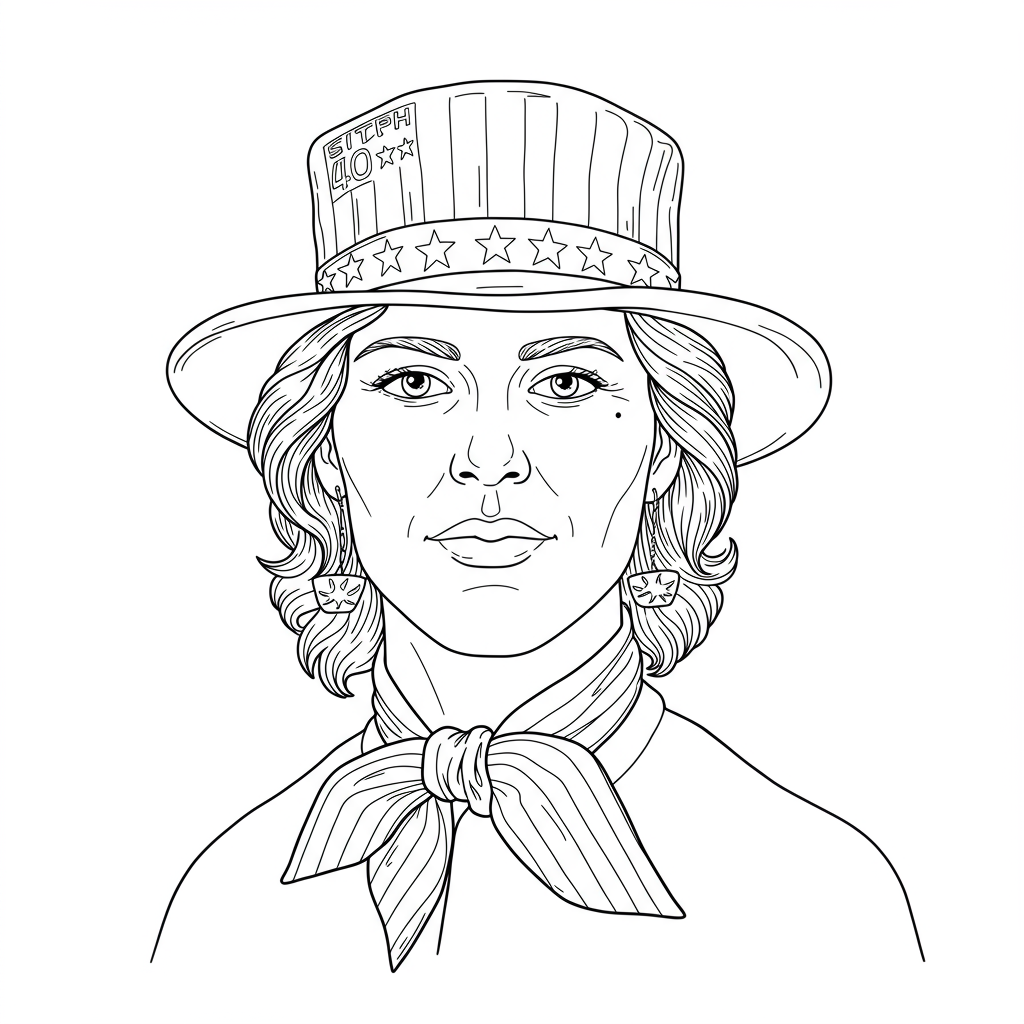 4th of july portrait coloring page