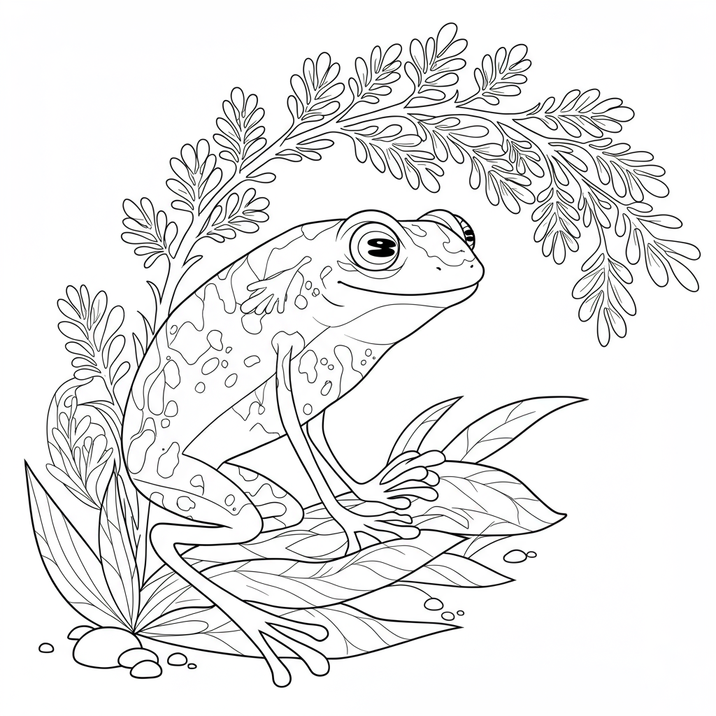 página para colorir decorativa de amphibia sprig