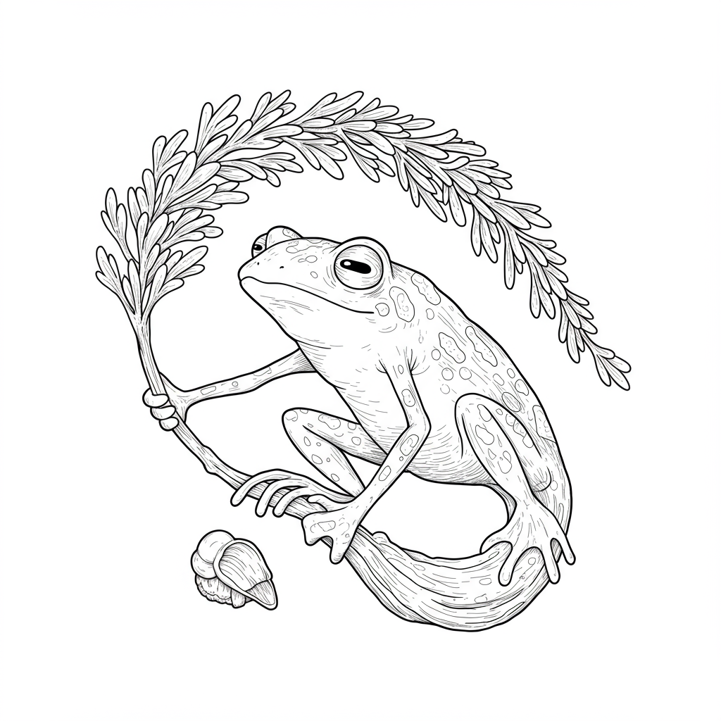 página para colorir detalhada de amphibia sprig