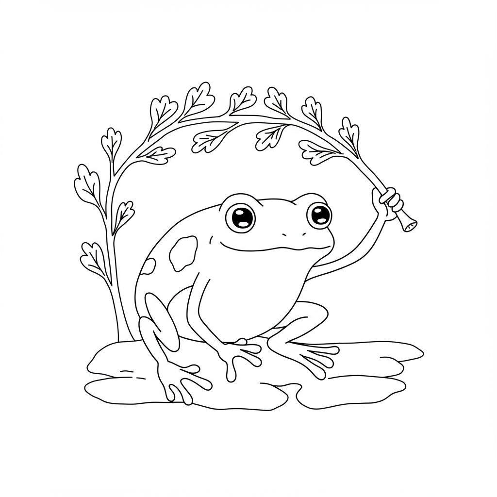 página para colorir educativa de amphibia sprig