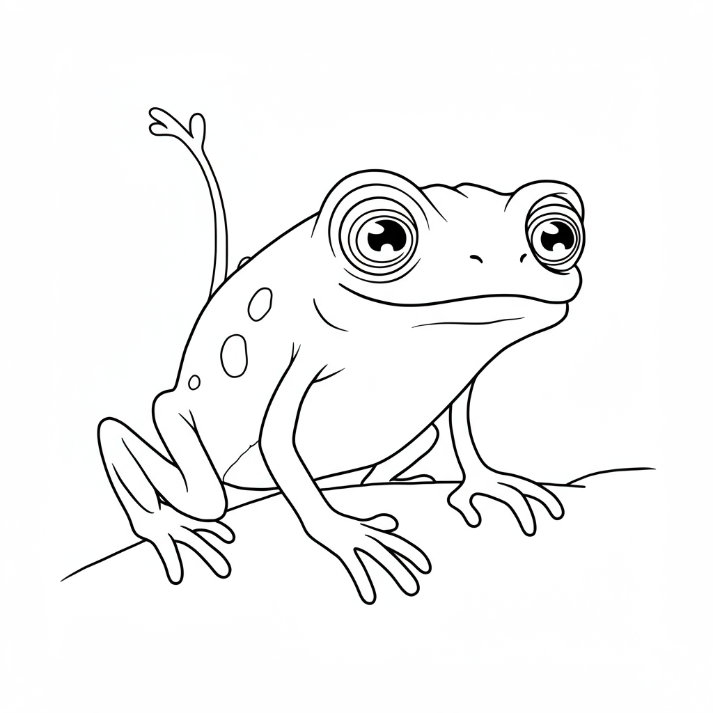 página para colorir de retrato de amphibia sprig