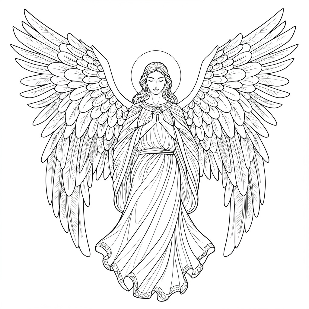 angel abstract coloring page
