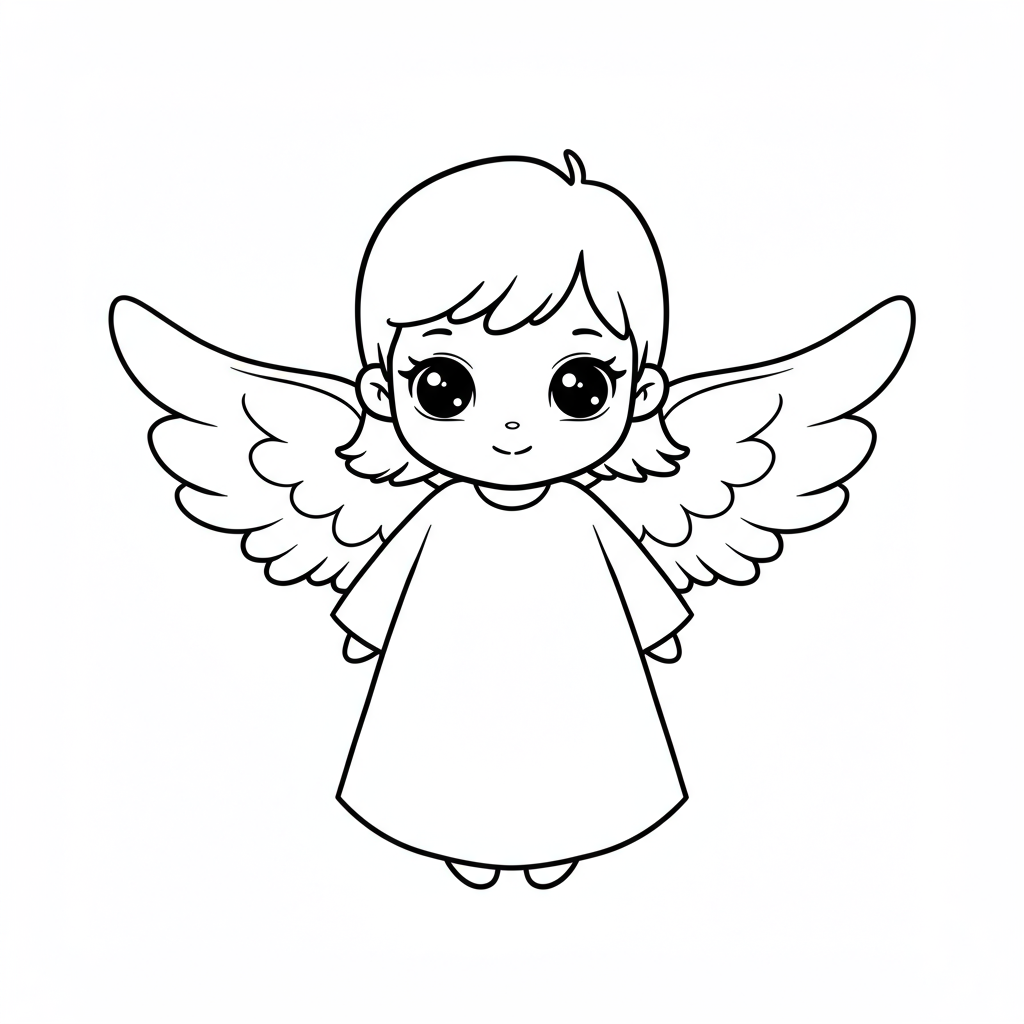 angel cute coloring page