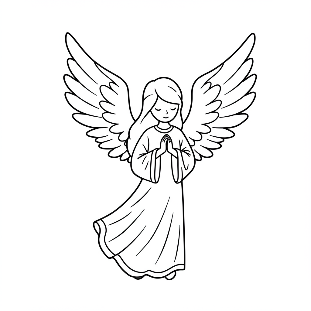 angel easy coloring page