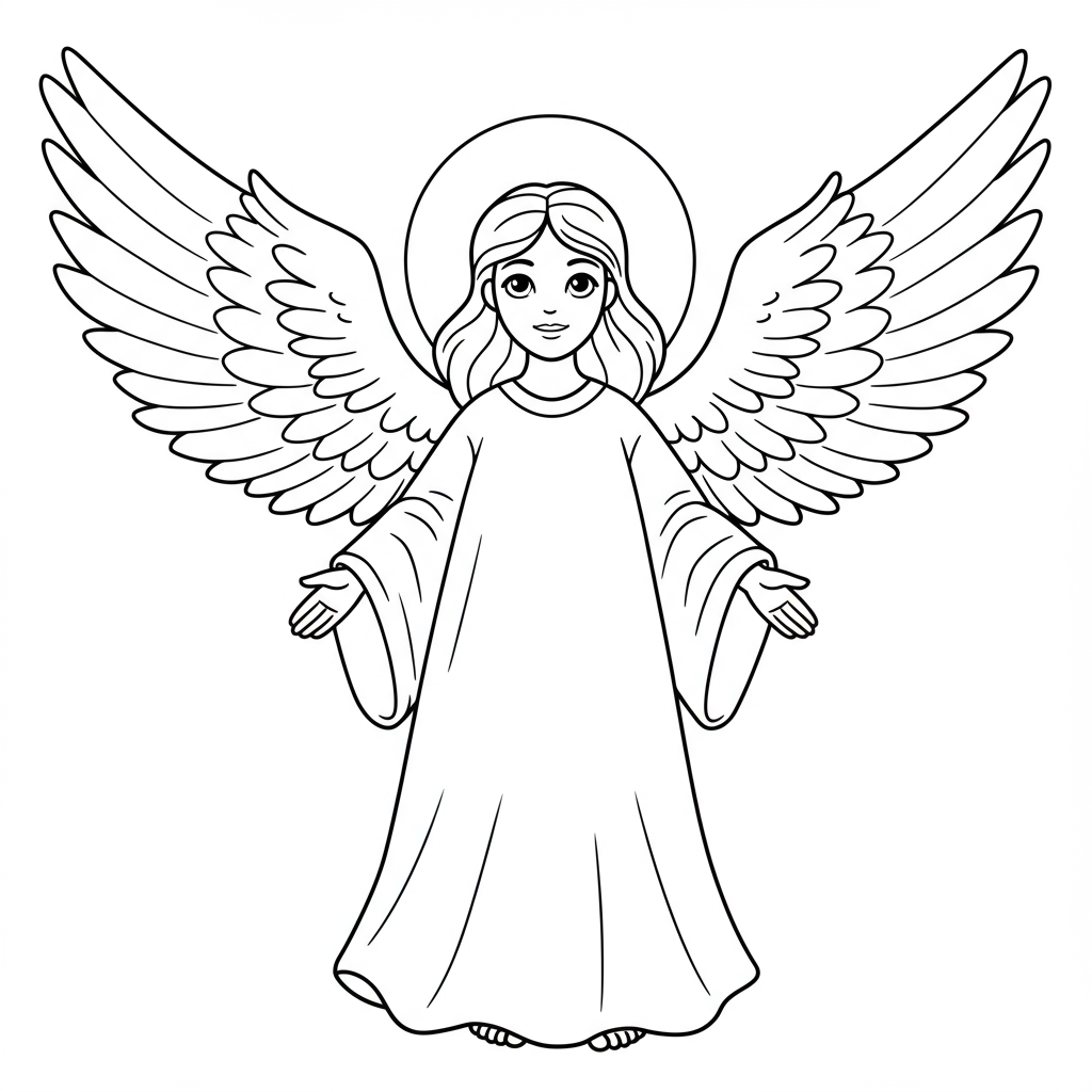 angel educational coloring page