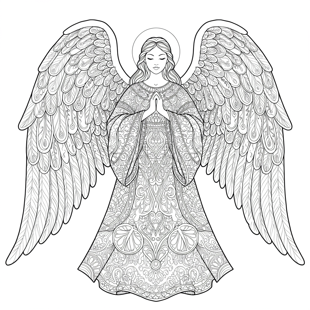 angel pattern coloring page