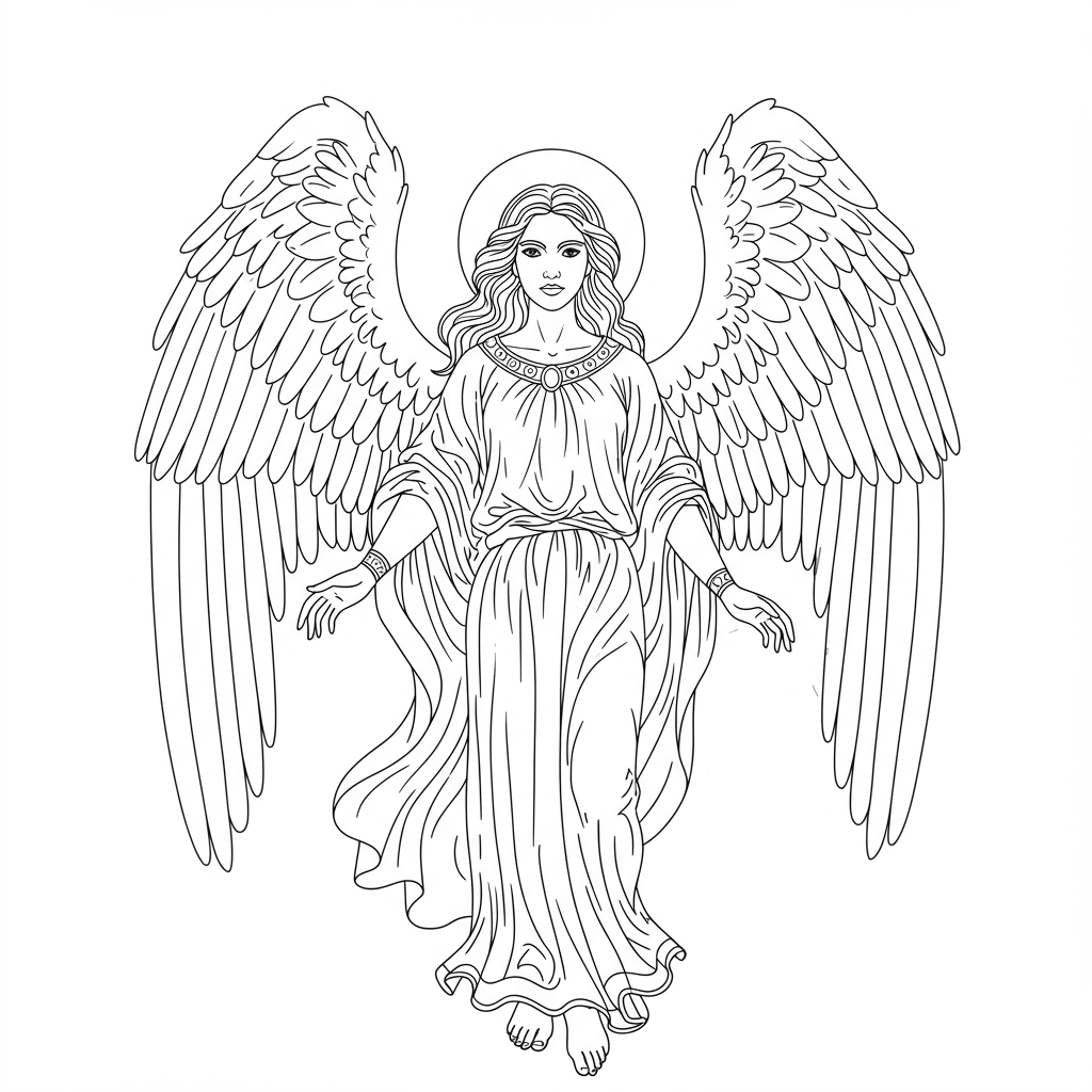 angel portrait coloring page