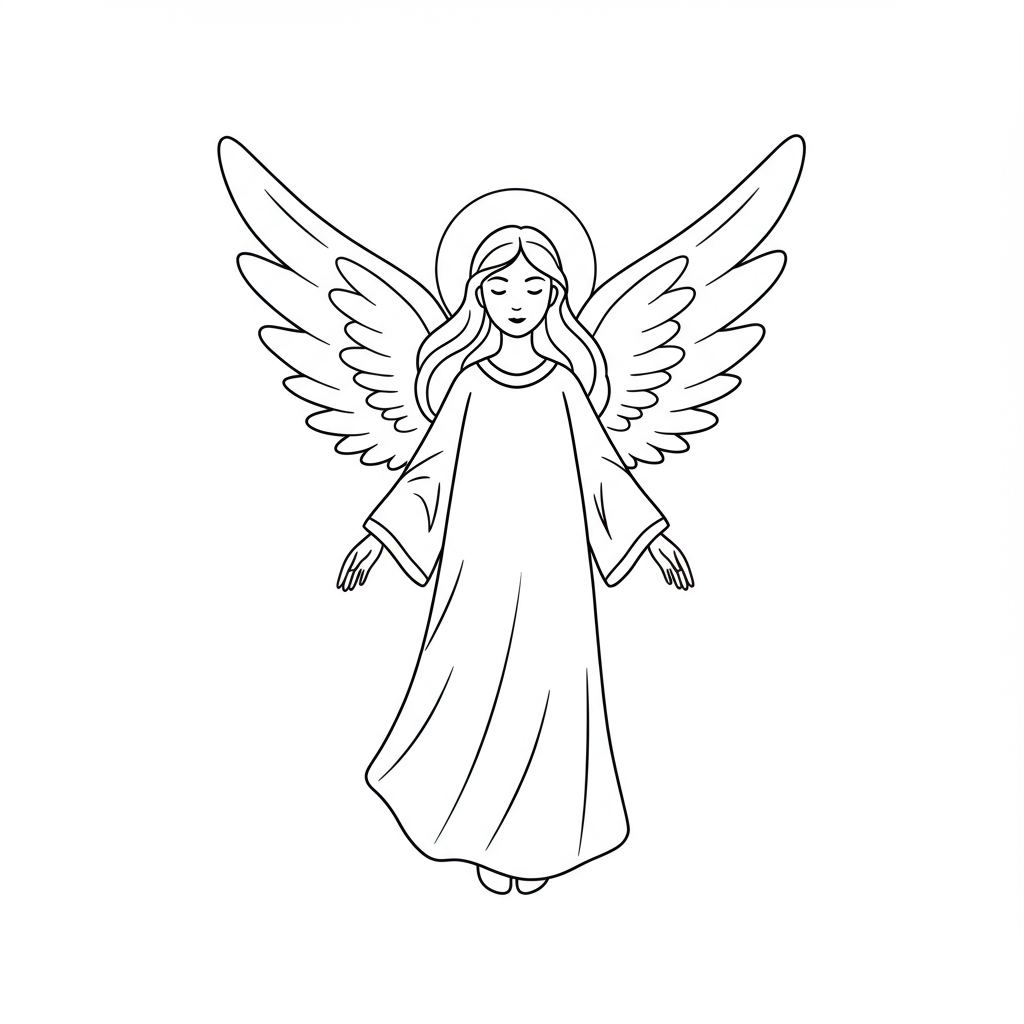 angel simple coloring page
