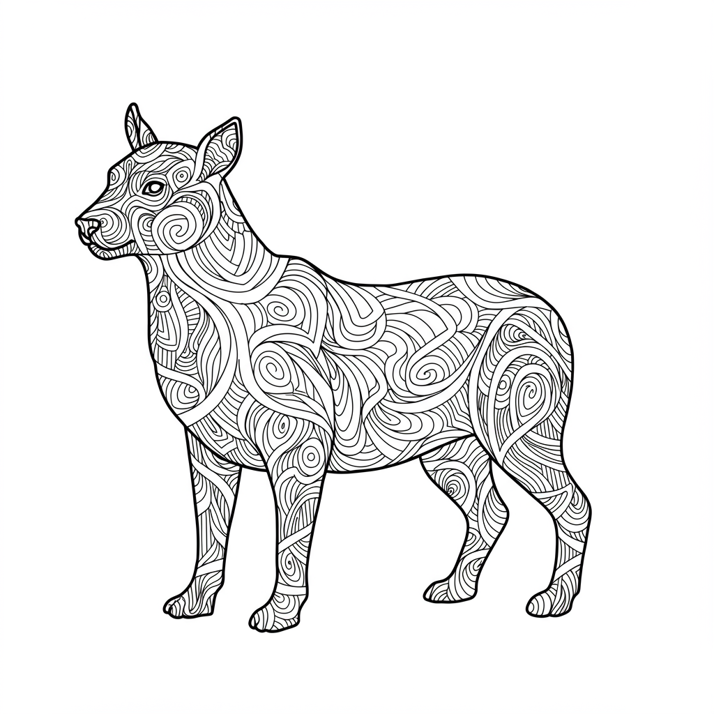 animal abstract coloring page