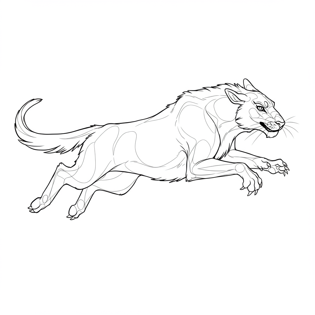 animal action coloring page