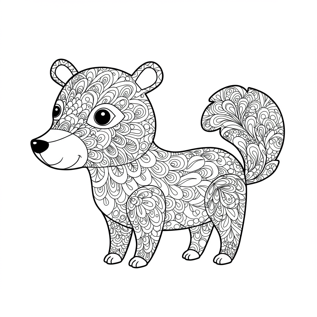 animal decorative coloring page