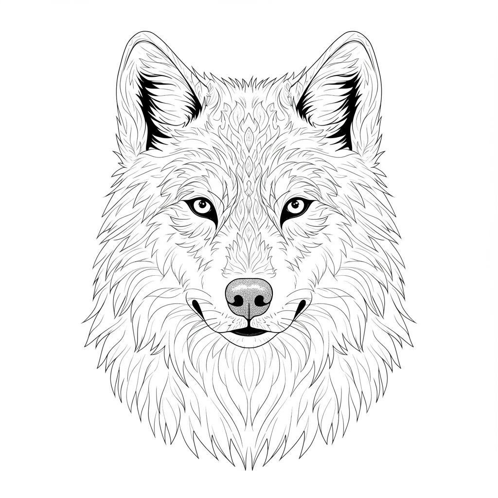 animal portrait coloring page