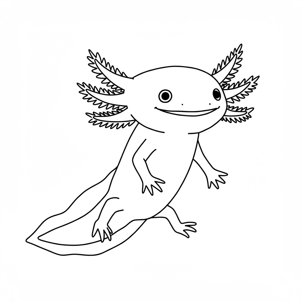 axolotl abstract coloring page