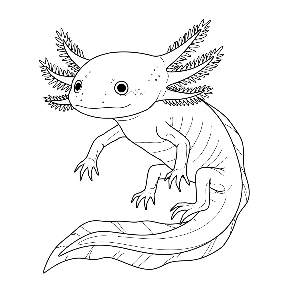 axolotl abstract coloring page