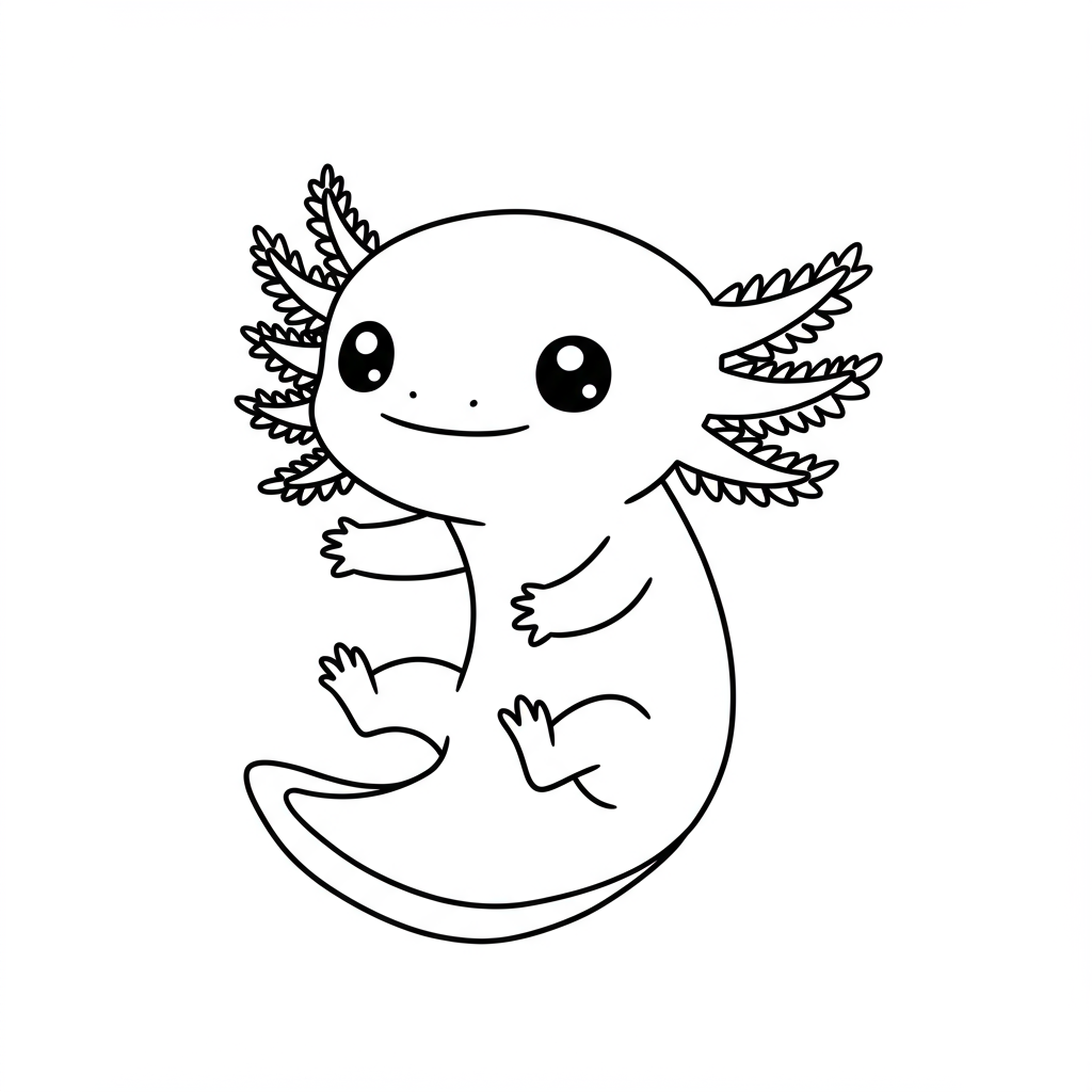 axolotl baby coloring page