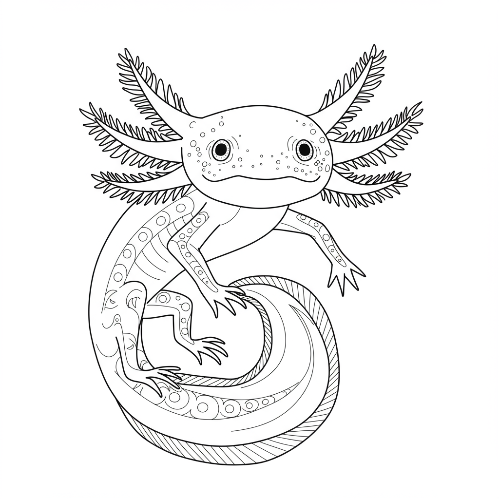 axolotl decorative coloring page
