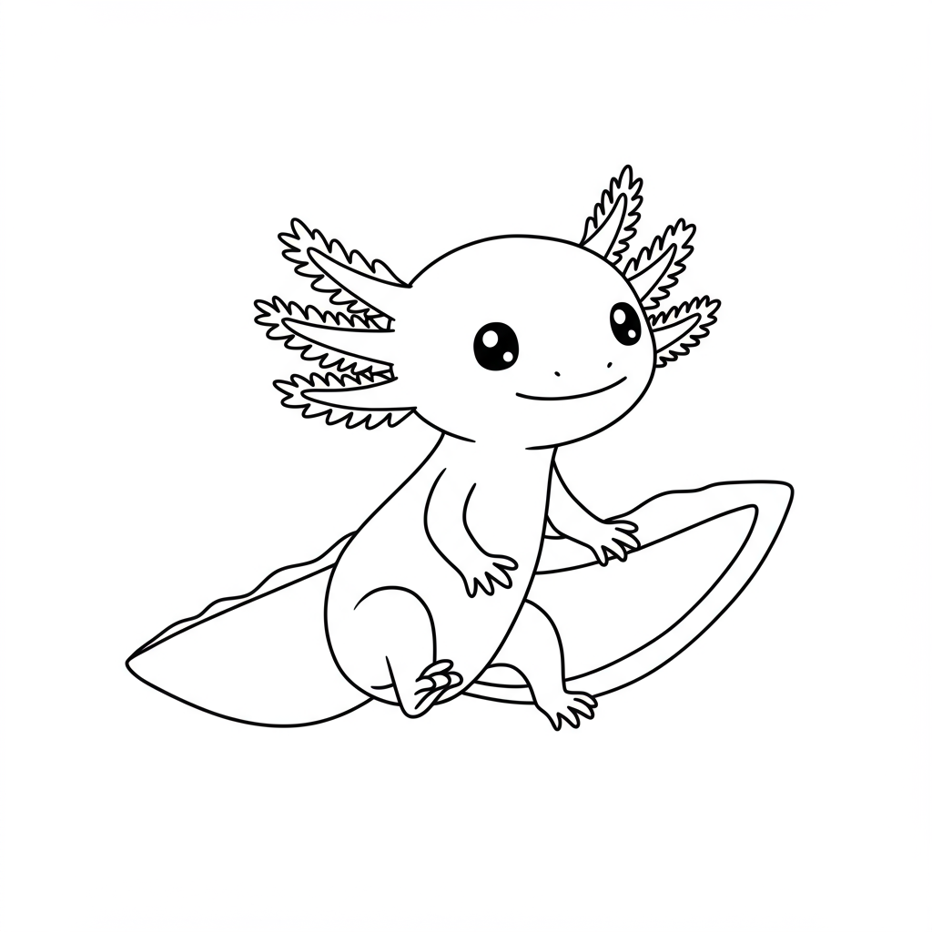 axolotl easy coloring page