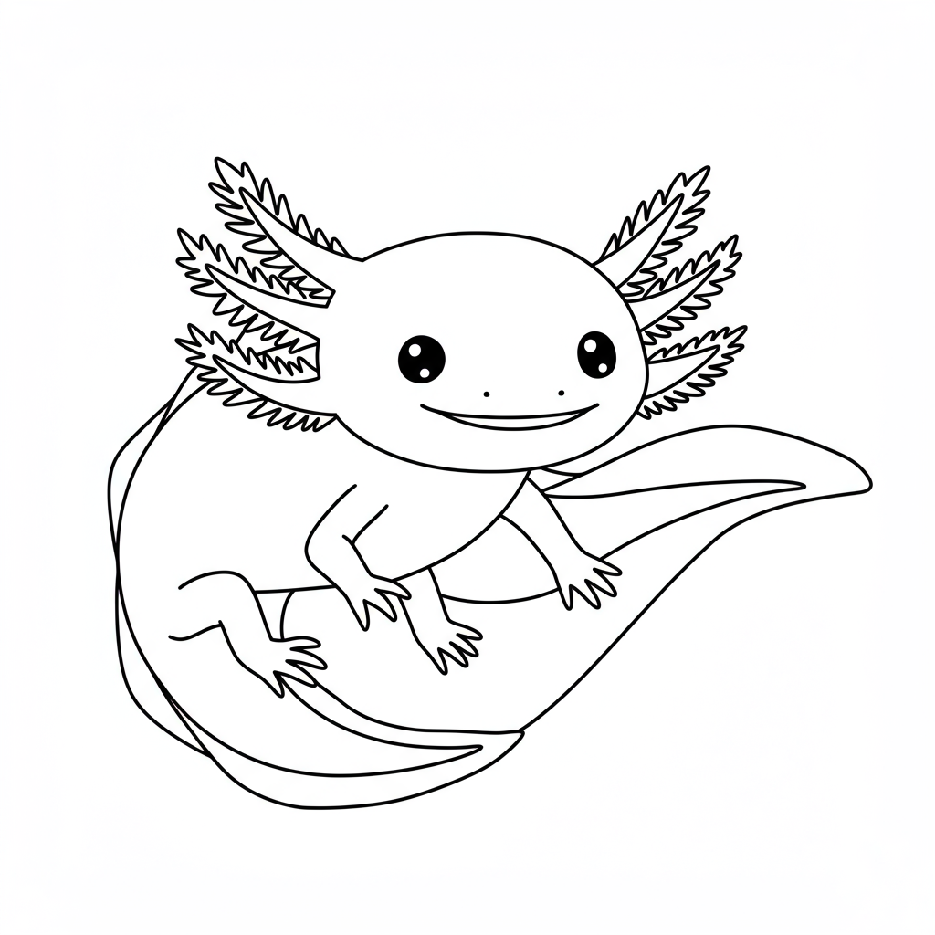 axolotl easy coloring page