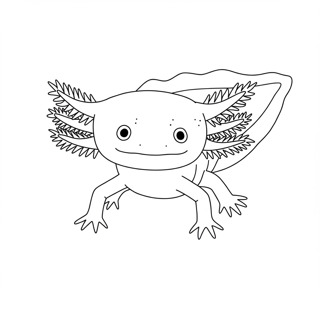 axolotl educational coloring page