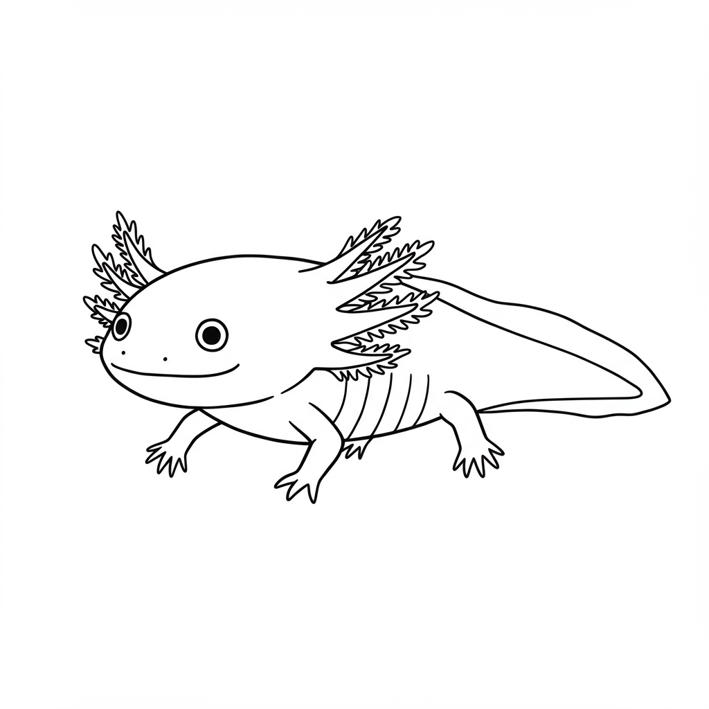 axolotl educational coloring page