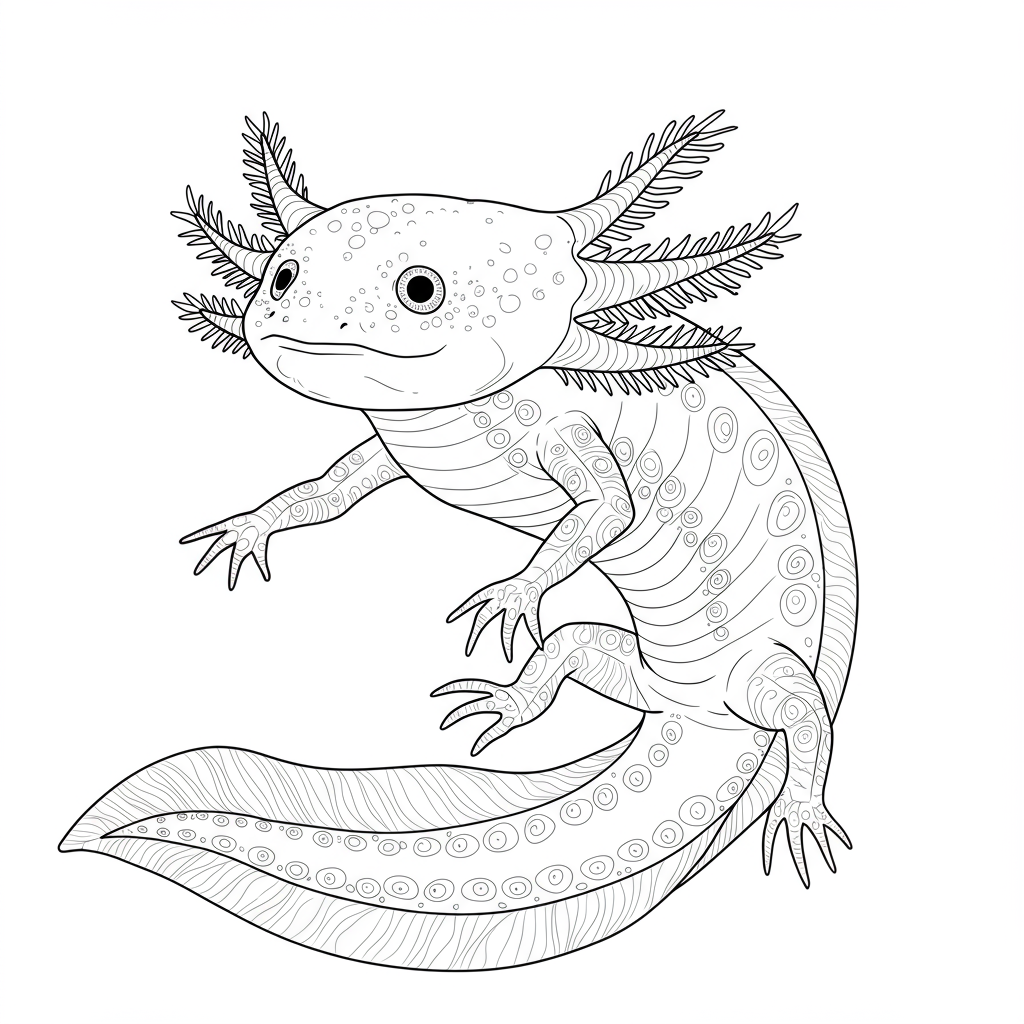 axolotl pattern coloring page