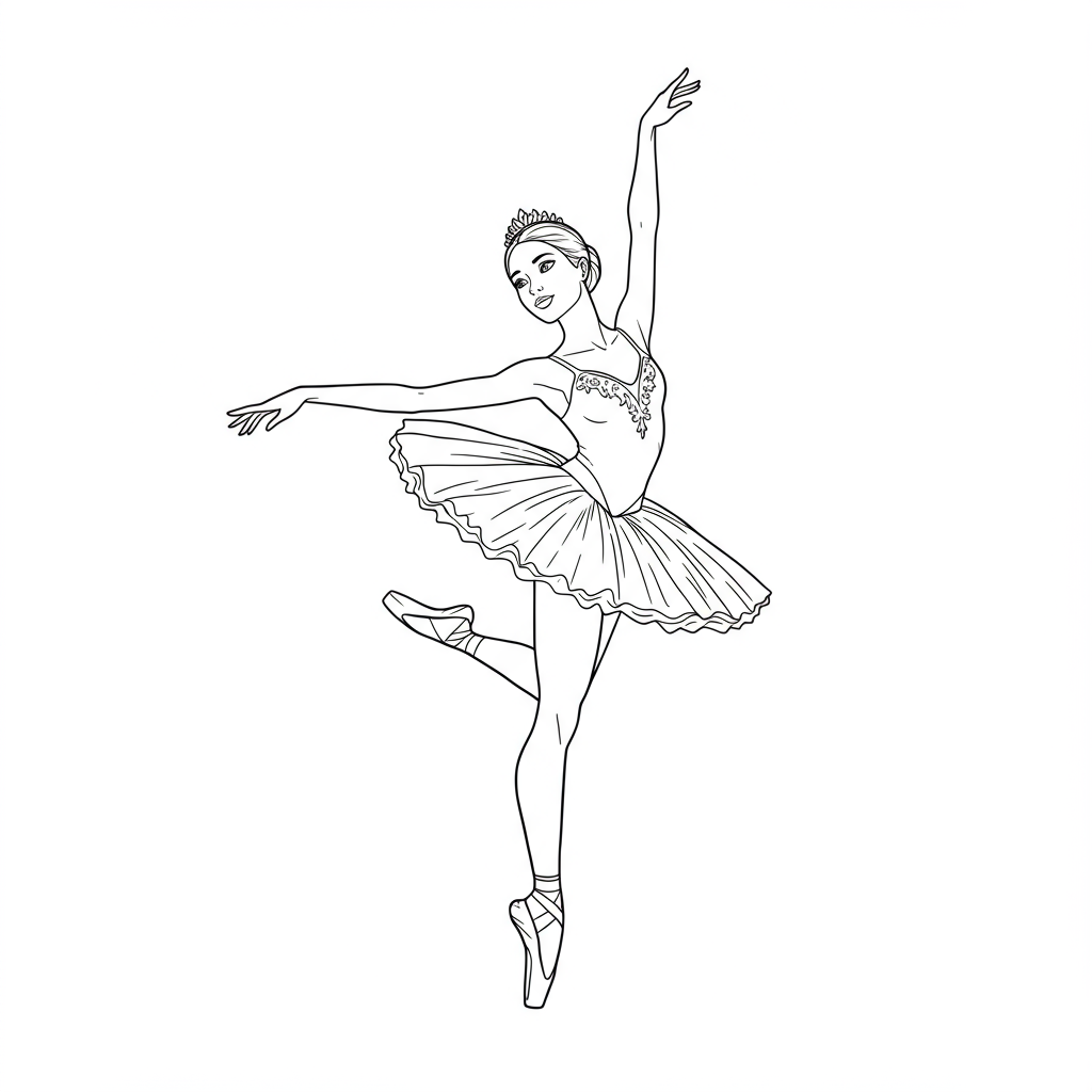 ballerina coloring book pages action coloring page