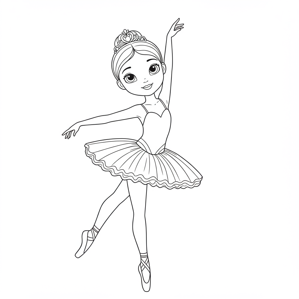 ballerina coloring book pages cartoon coloring page