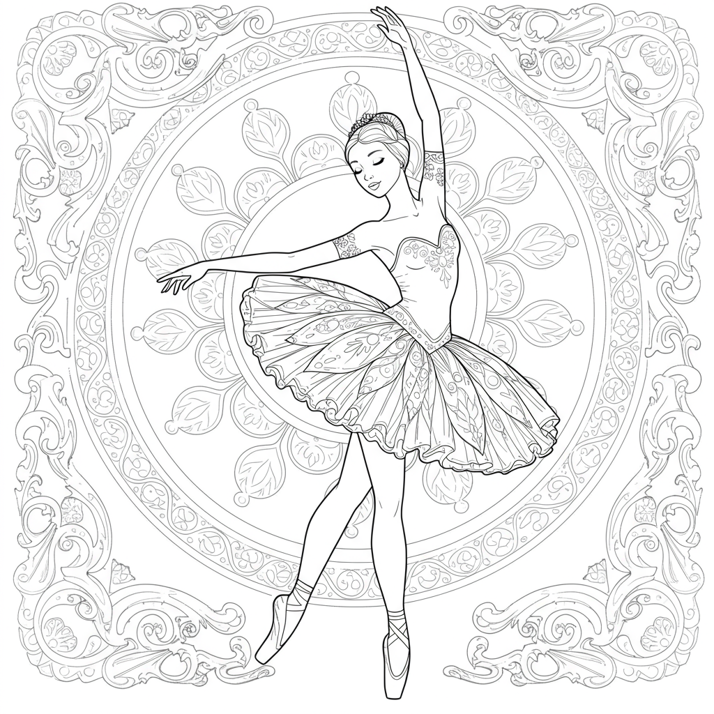 ballerina coloring book pages detailed coloring page