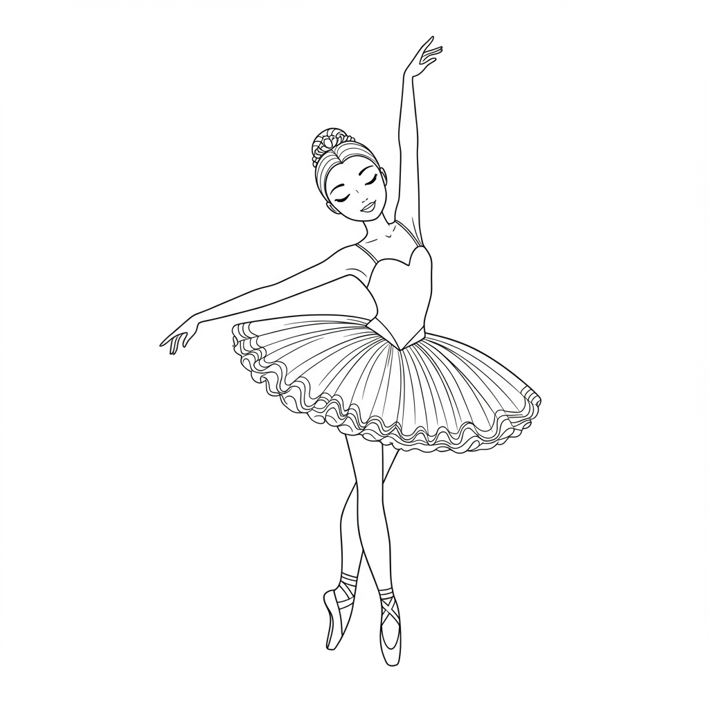 ballerina coloring book pages easy coloring page