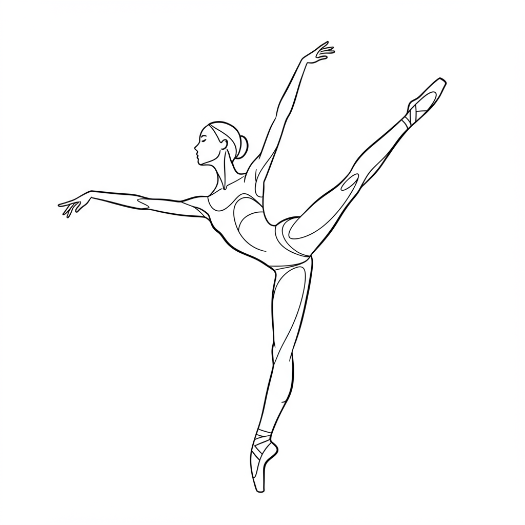 ballet abstract coloring page