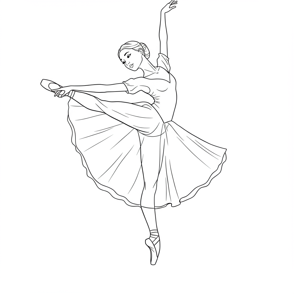 ballet cartoon coloring page