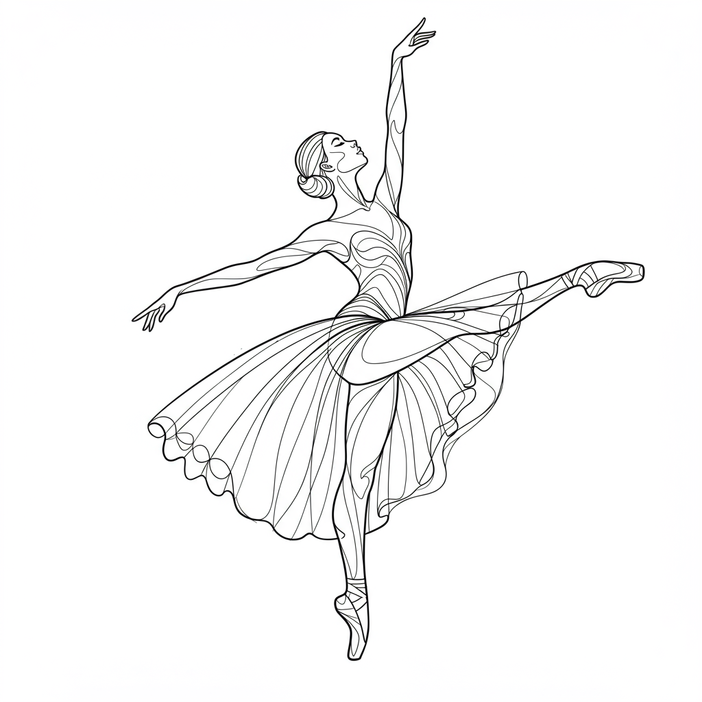 ballet dancer abstract coloring page
