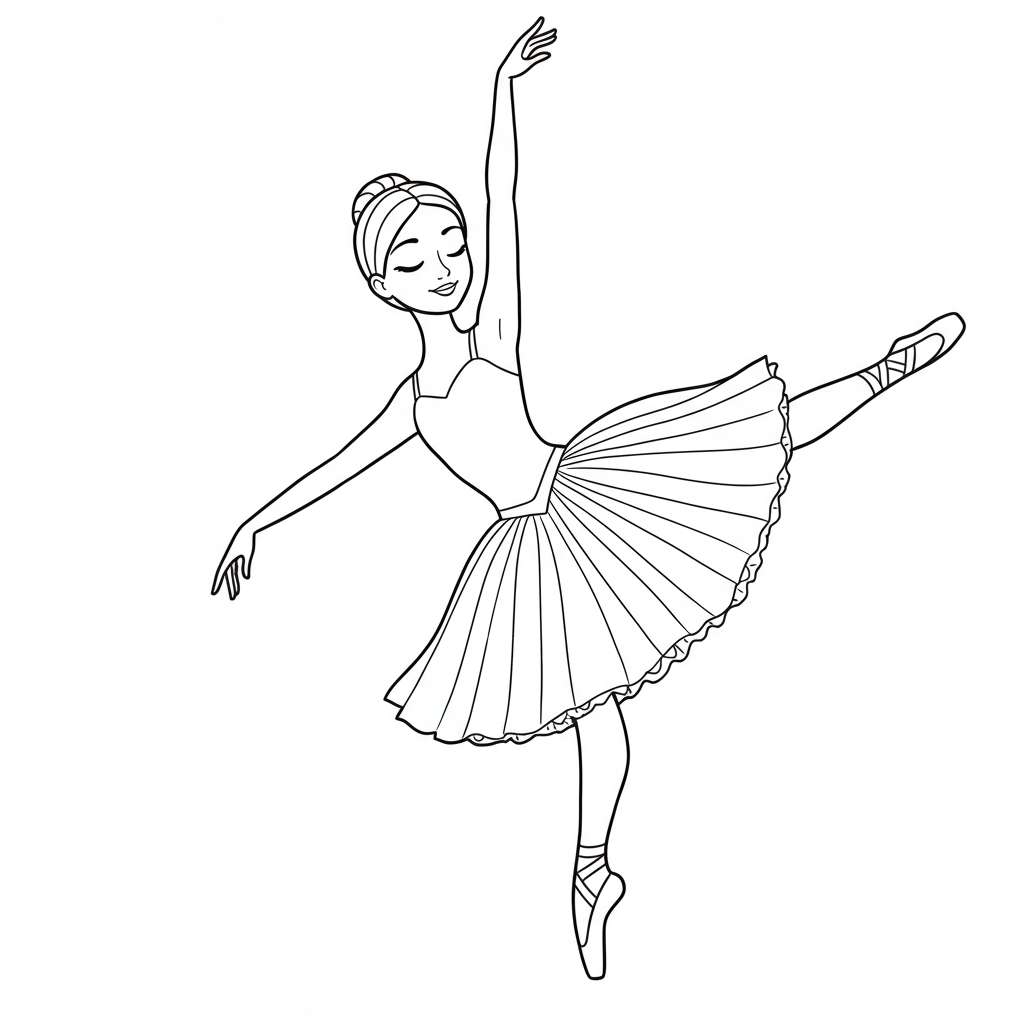 ballet dancer cartoon coloring page