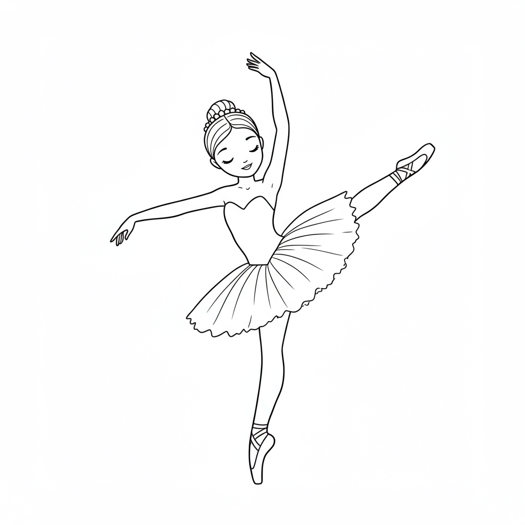 ballet dancer cute coloring page