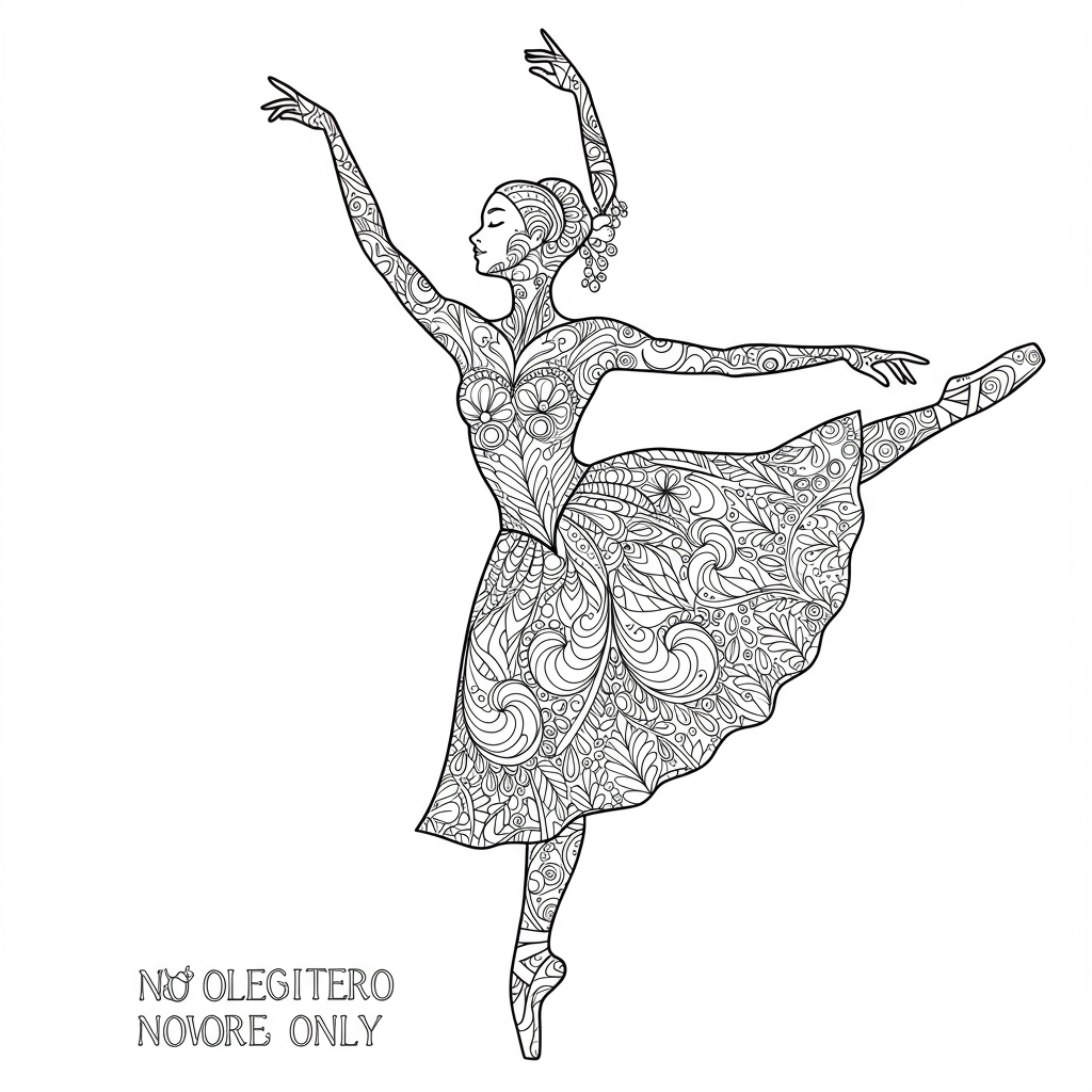 ballet dancer decorative coloring page