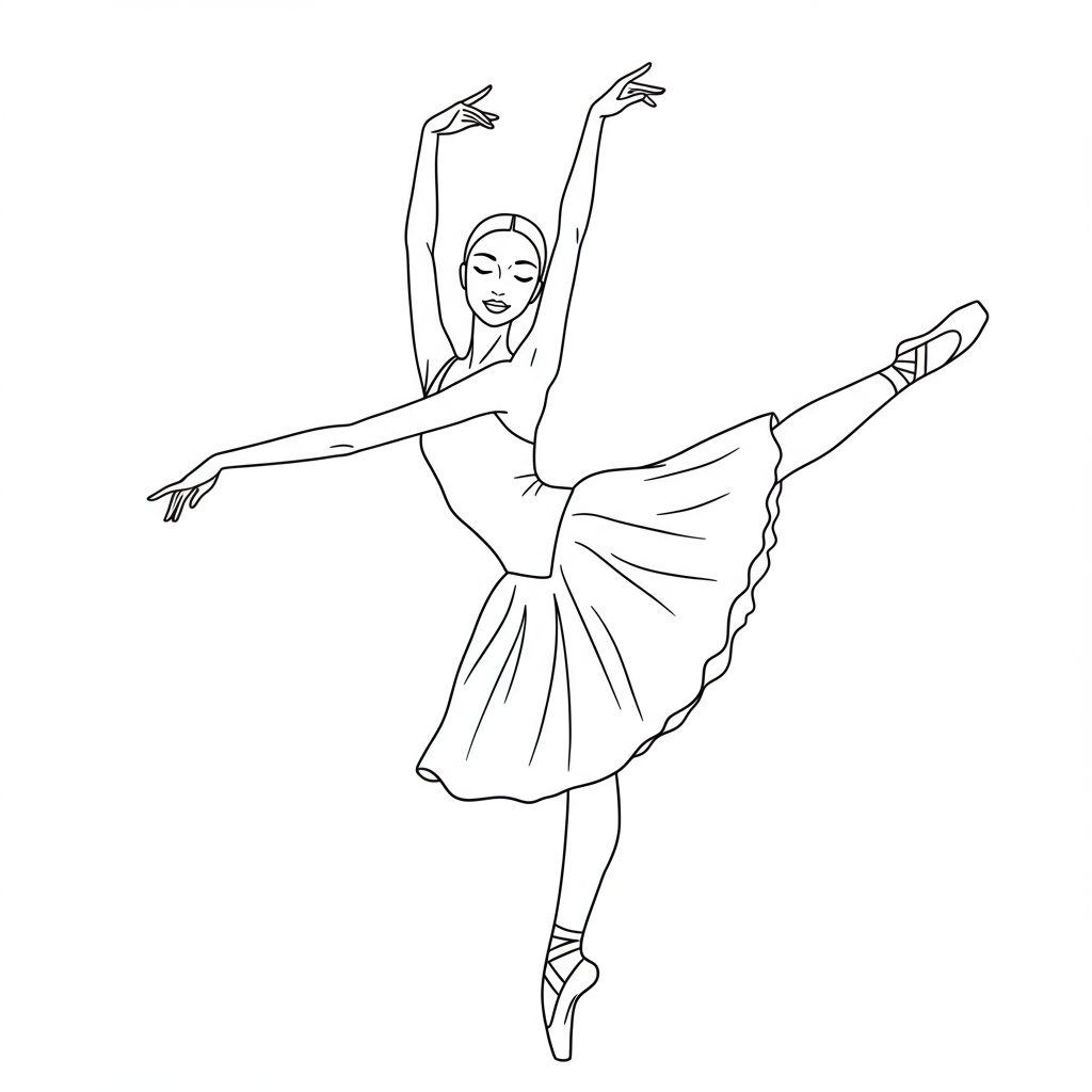 ballet dancer easy coloring page