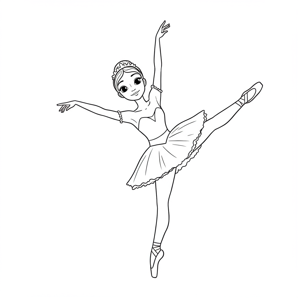 ballet dancer educational coloring page