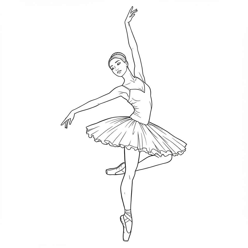 ballet dancer portrait coloring page