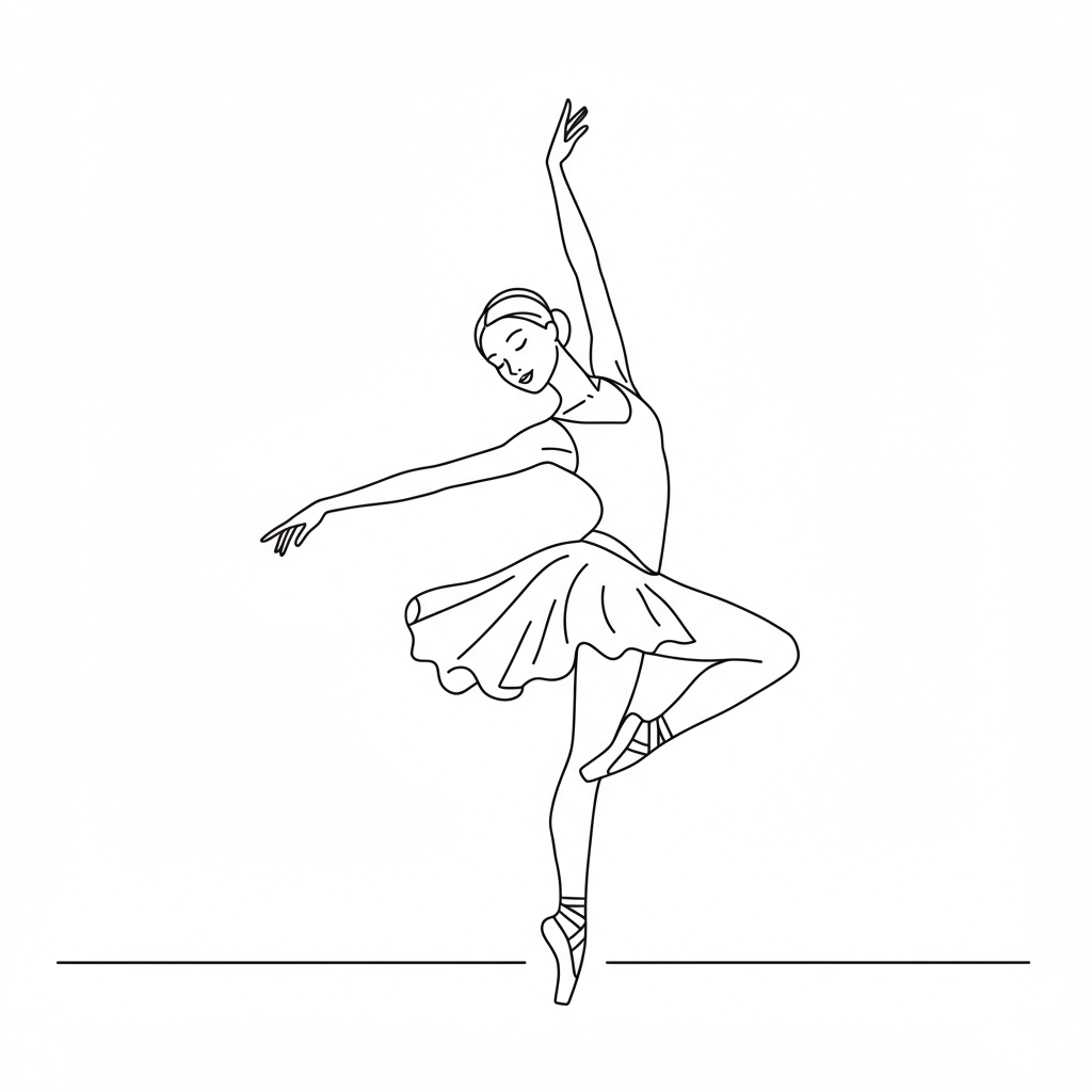 ballet dancer simple coloring page