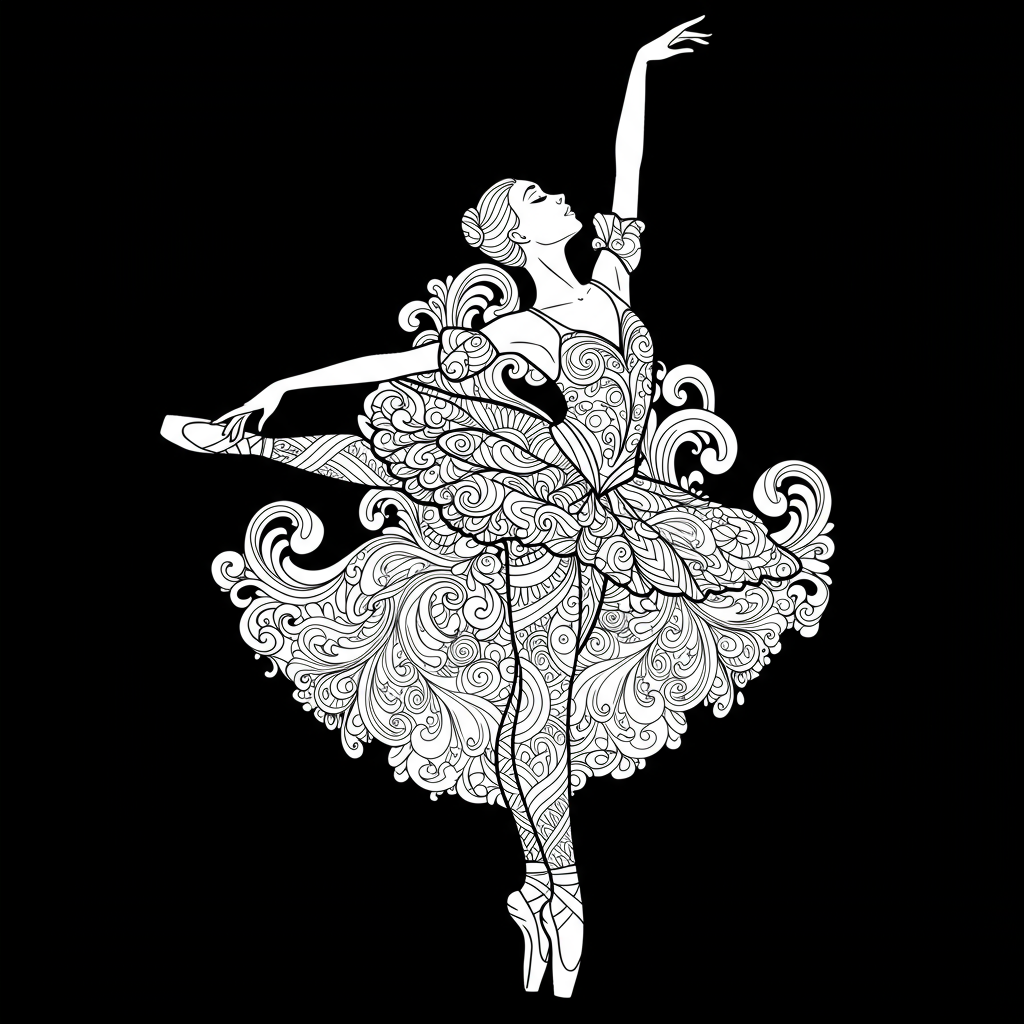 ballet decorative coloring page