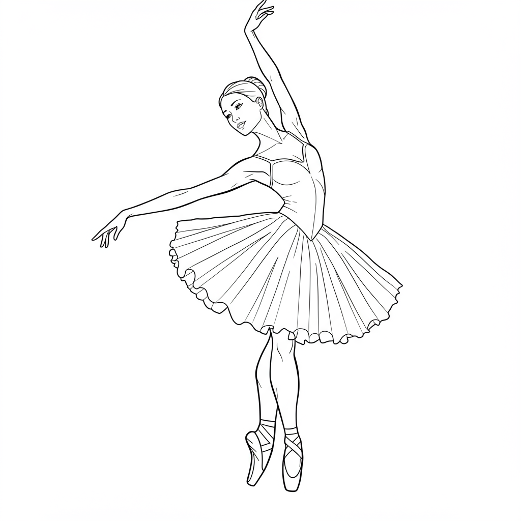 ballet detailed coloring page
