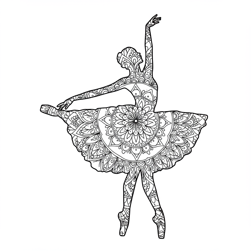 ballet mandala coloring page