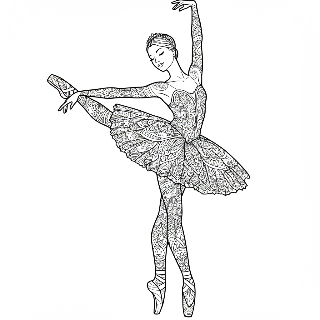 ballet pattern coloring page