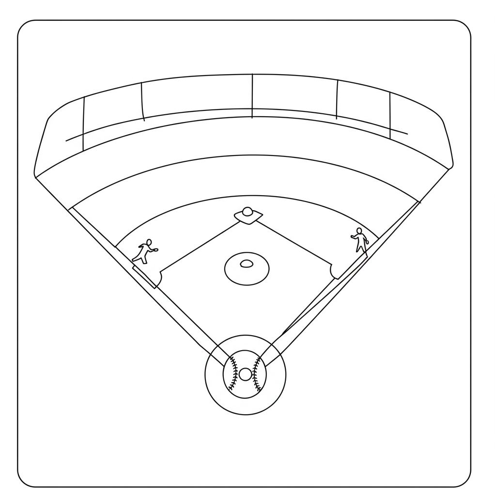 baseball abstract coloring page
