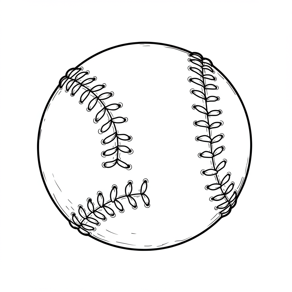 baseball decorative coloring page