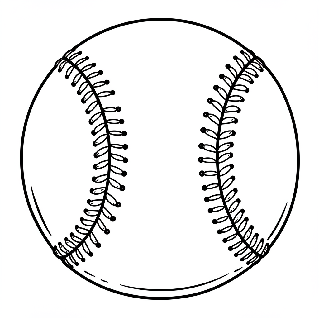 baseball detailed coloring page