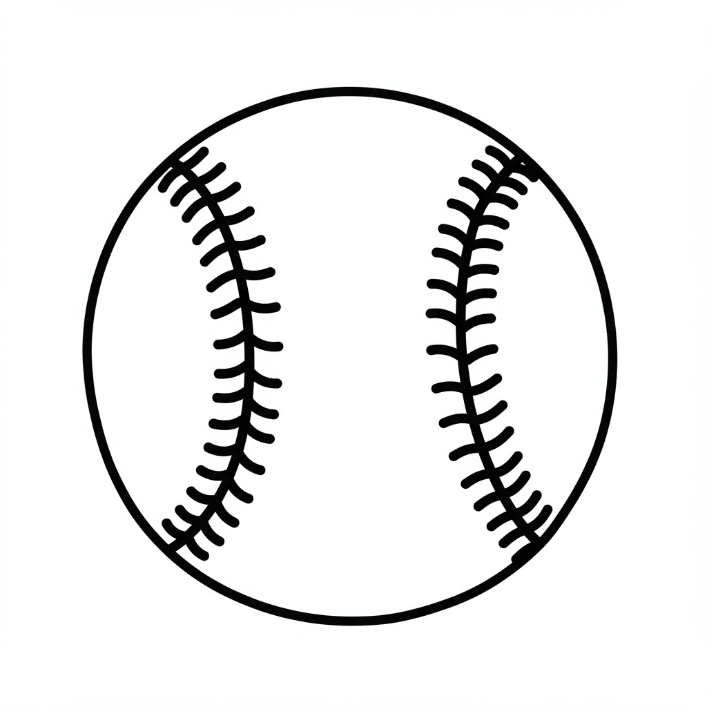 baseball easy coloring page