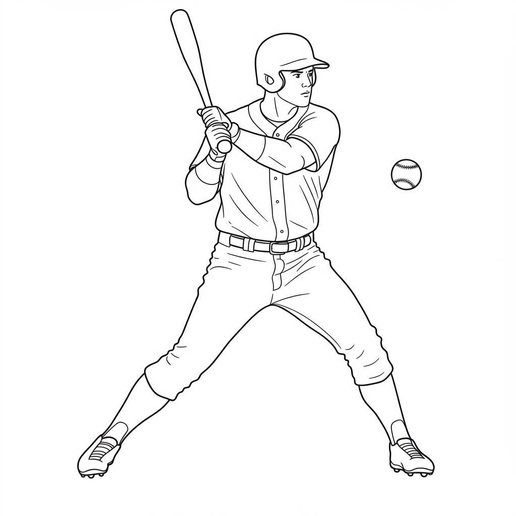 baseball portrait coloring page